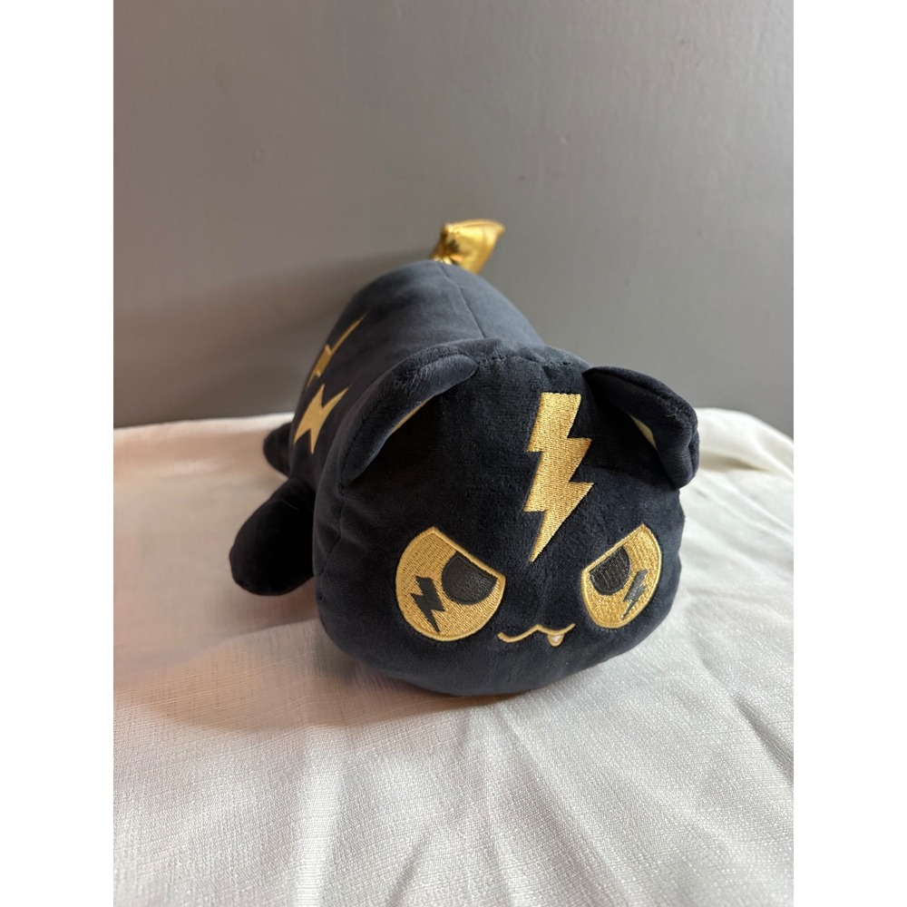 Aphmau MeeMeows Mystery Plush Thunder Cat Black Gold Lightning Bolt 11 Inch